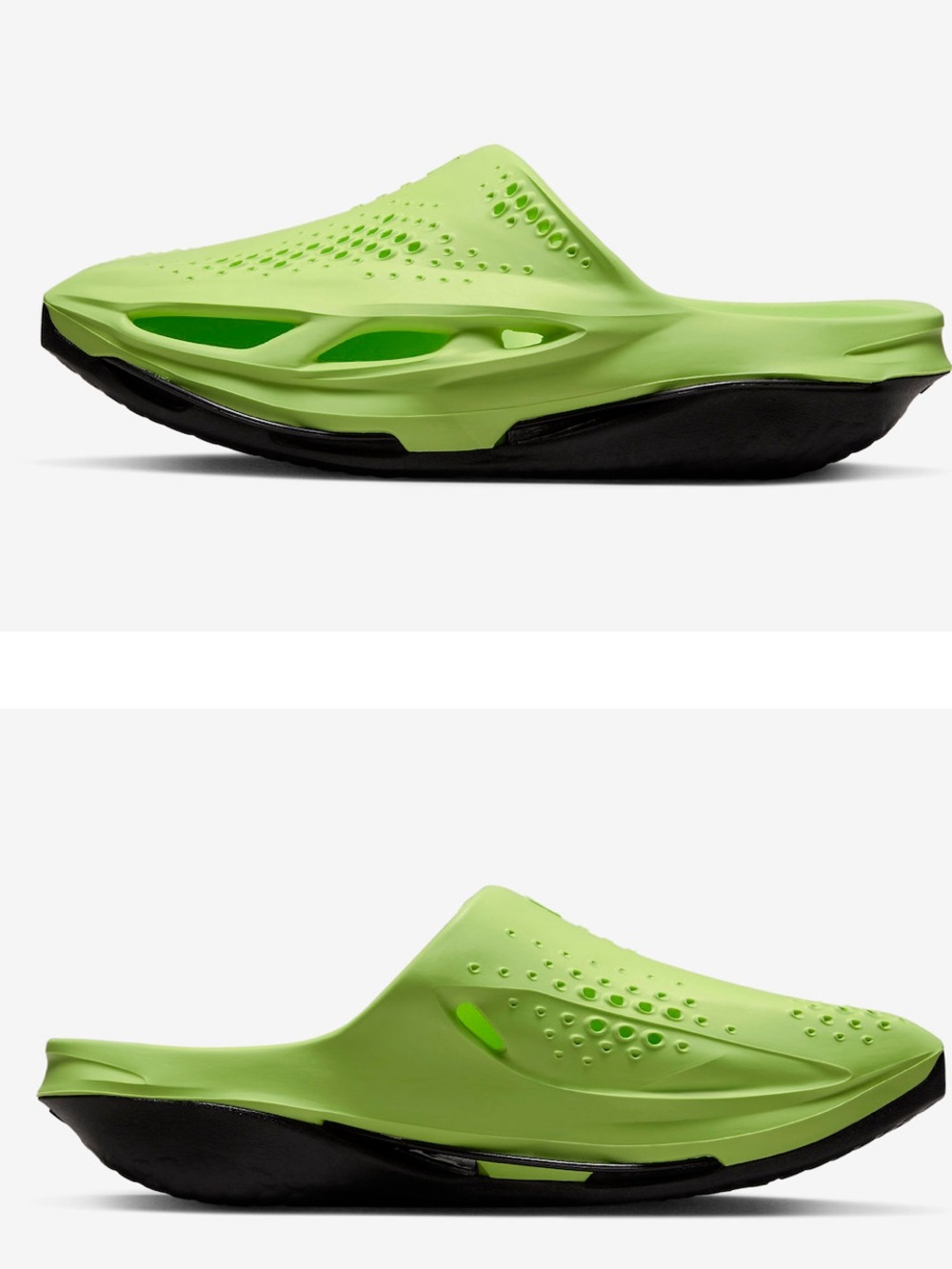 NIKE Men's MMW 5 Slide Clog Neon Volt Green/Black Sz 10 /11 WMN NWOB NO BAG